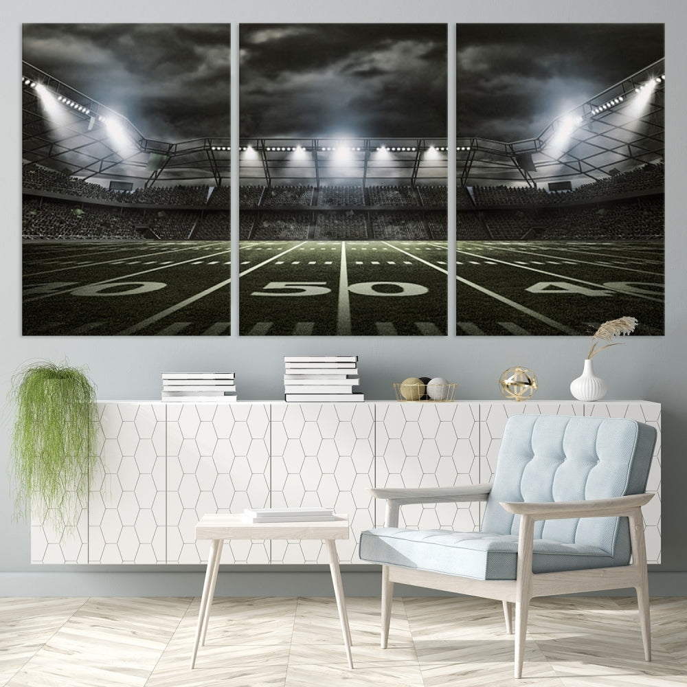 American Football Stadium Wall Art Canvas Print, Stadium Sport Wall Art Print