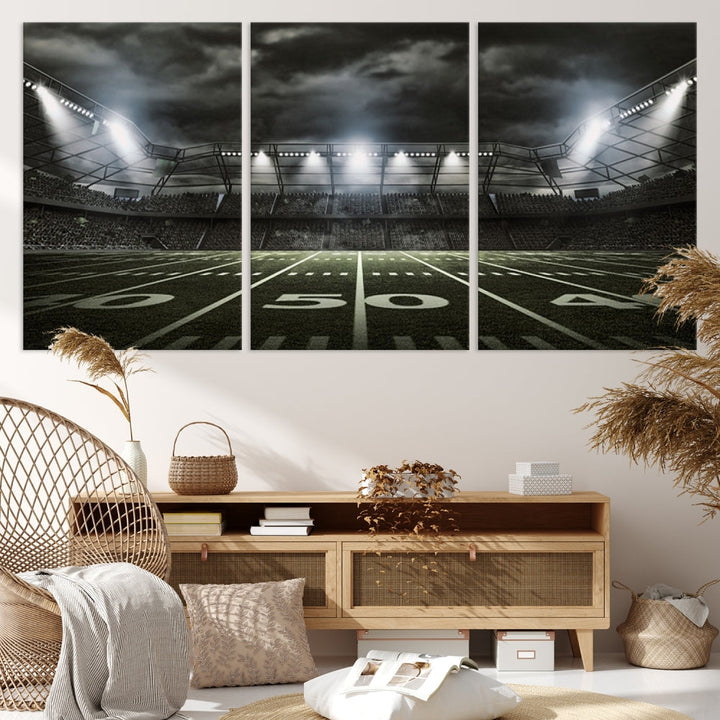 American Football Stadium Wall Art Canvas Print, Stadium Sport Wall Art Print