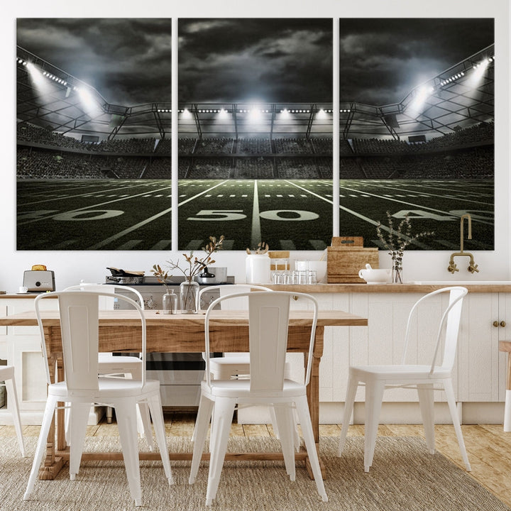 American Football Stadium Wall Art Canvas Print, Stadium Sport Wall Art Print