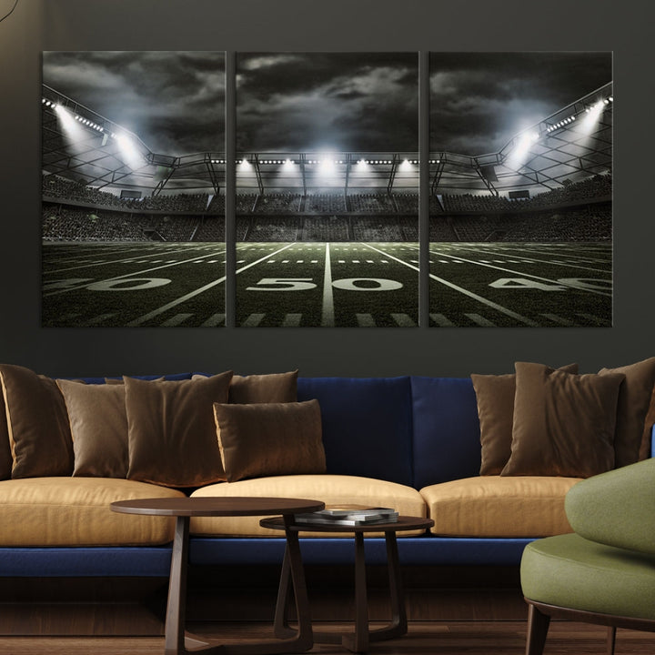 American Football Stadium Wall Art Canvas Print, Stadium Sport Wall Art Print