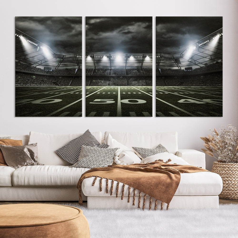 American Football Stadium Wall Art Canvas Print, Stadium Sport Wall Art Print