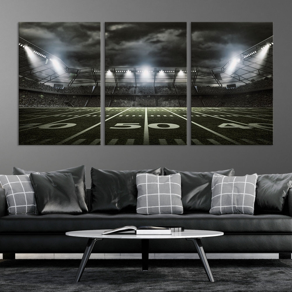 American Football Stadium Wall Art Canvas Print, Stadium Sport Wall Art Print