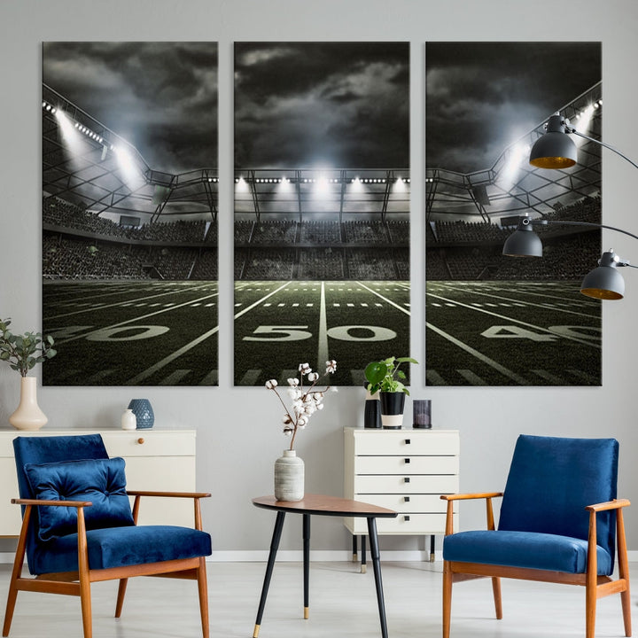 American Football Stadium Wall Art Canvas Print, Stadium Sport Wall Art Print