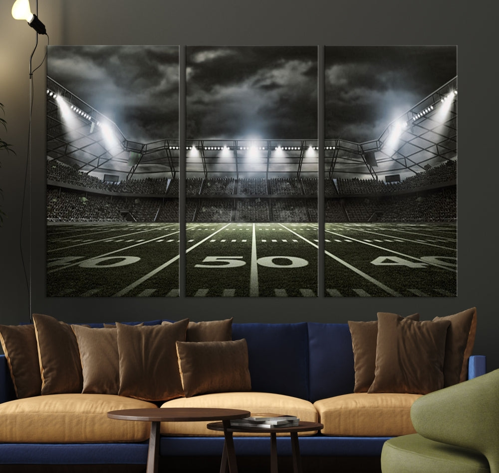 American Football Stadium Wall Art Canvas Print, Stadium Sport Wall Art Print