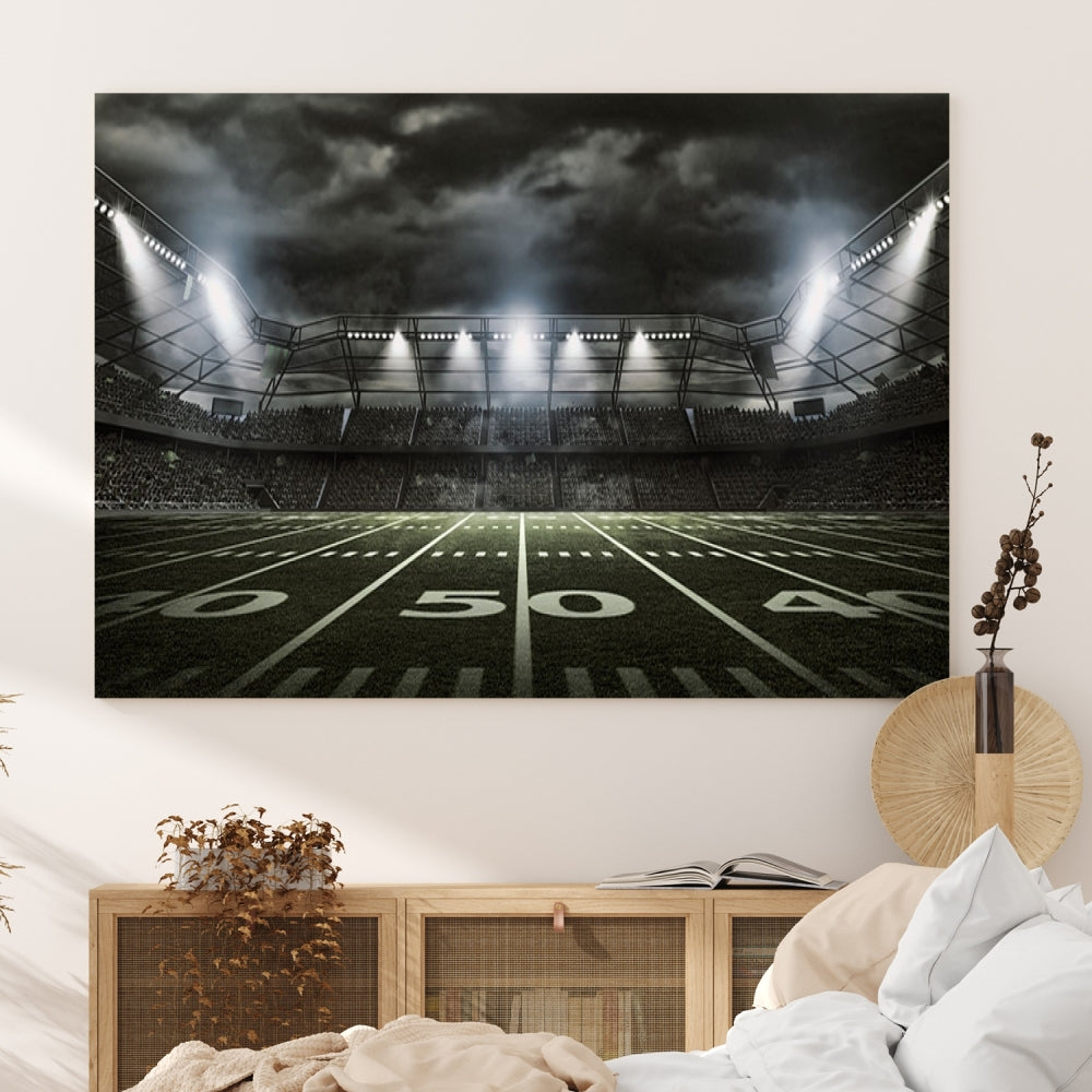 American Football Stadium Wall Art Canvas Print, Stadium Sport Wall Art Print