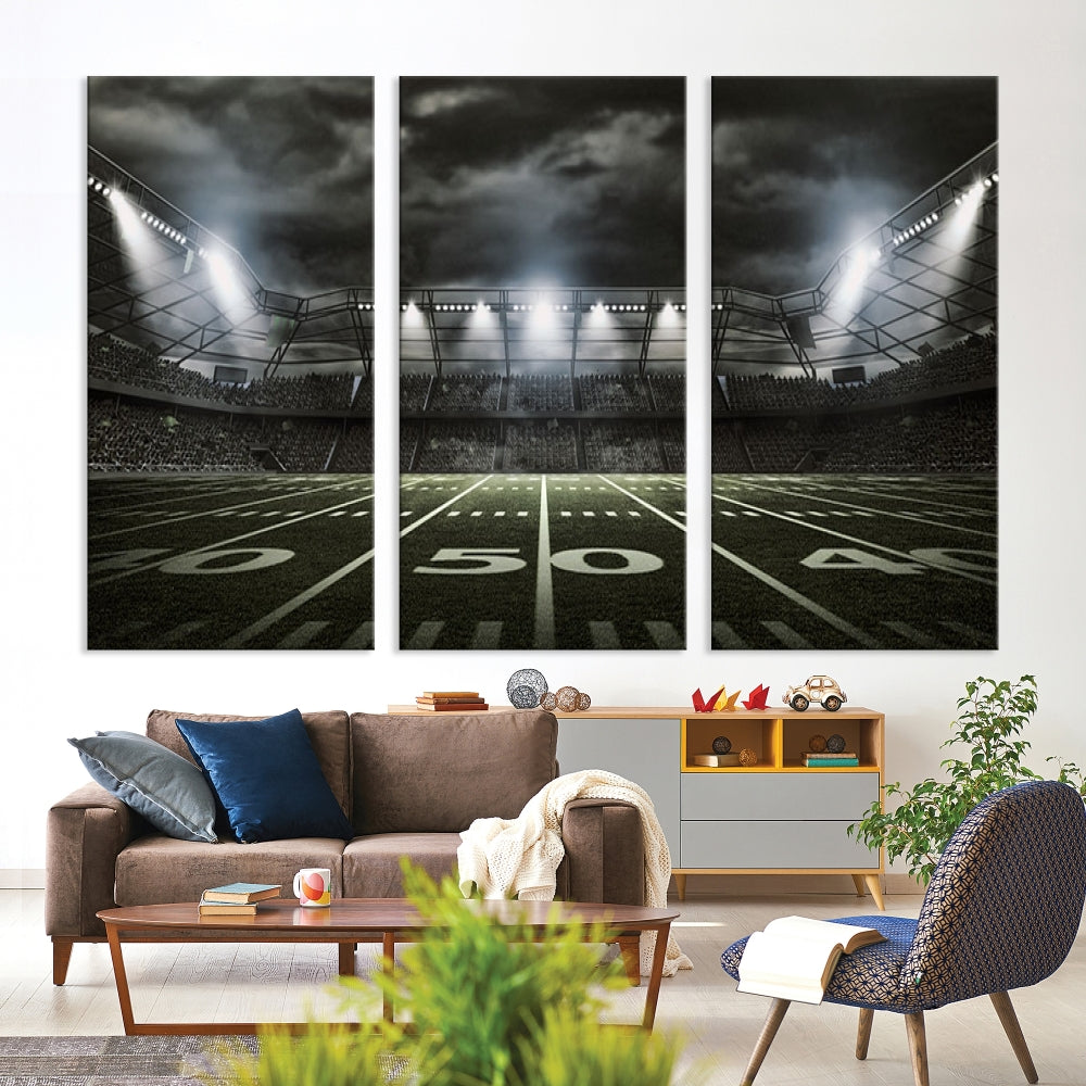 American Football Stadium Wall Art Canvas Print, Stadium Sport Wall Art Print