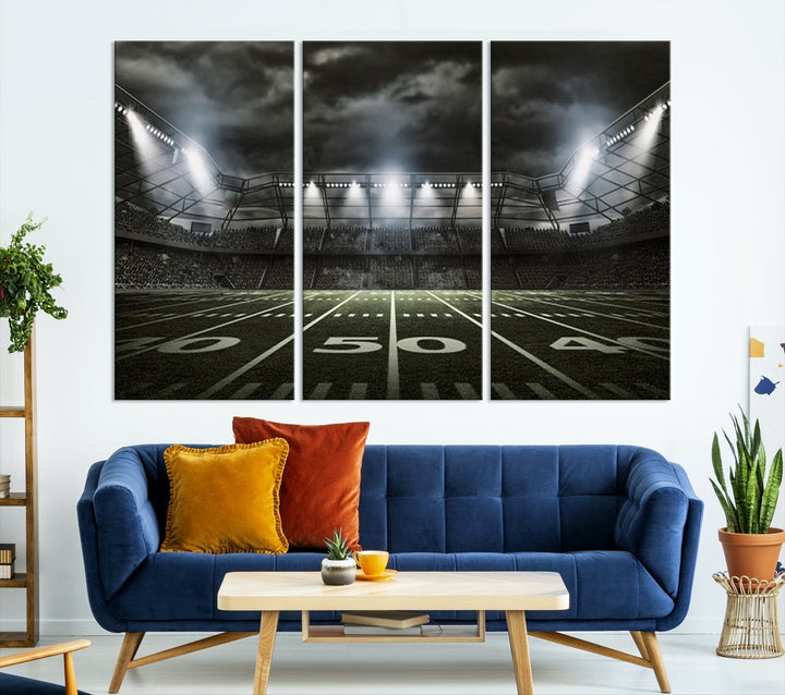 American Football Stadium Wall Art Canvas Print, Stadium Sport Wall Art Print