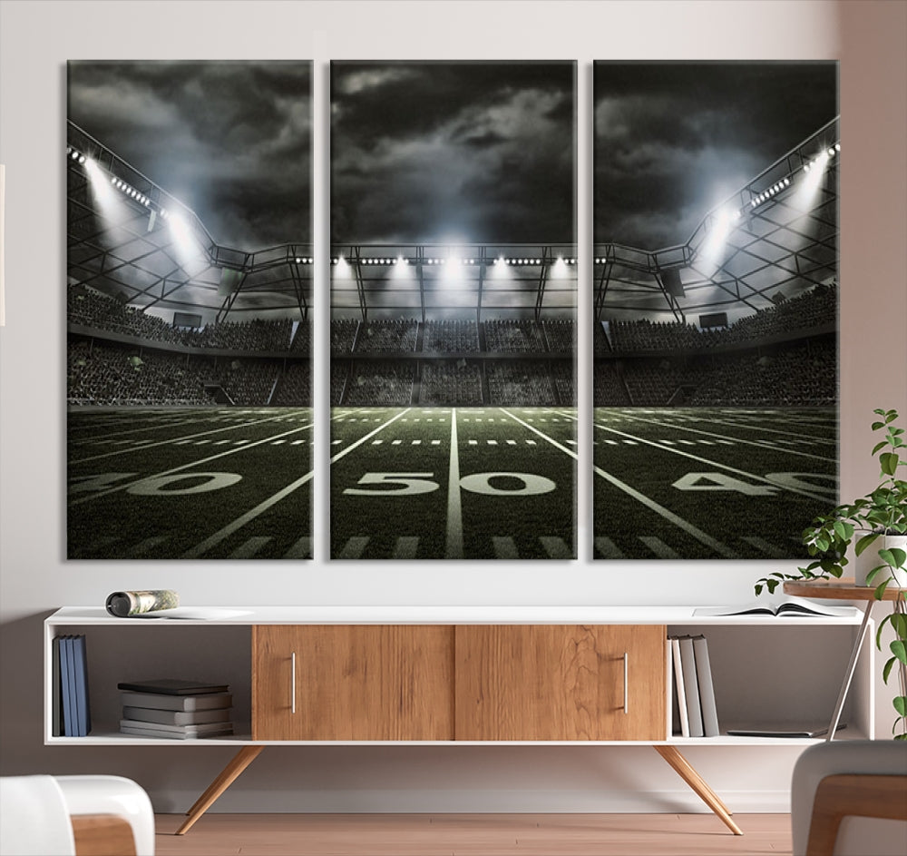 American Football Stadium Wall Art Canvas Print, Stadium Sport Wall Art Print