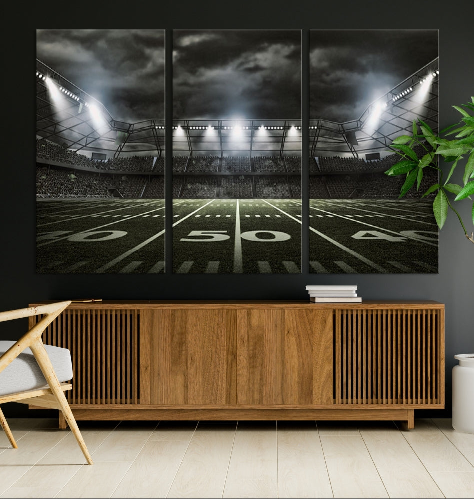 American Football Stadium Wall Art Canvas Print, Stadium Sport Wall Art Print