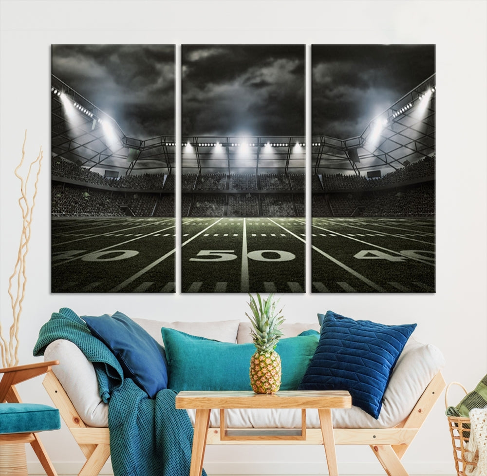 American Football Stadium Wall Art Canvas Print, Stadium Sport Wall Art Print