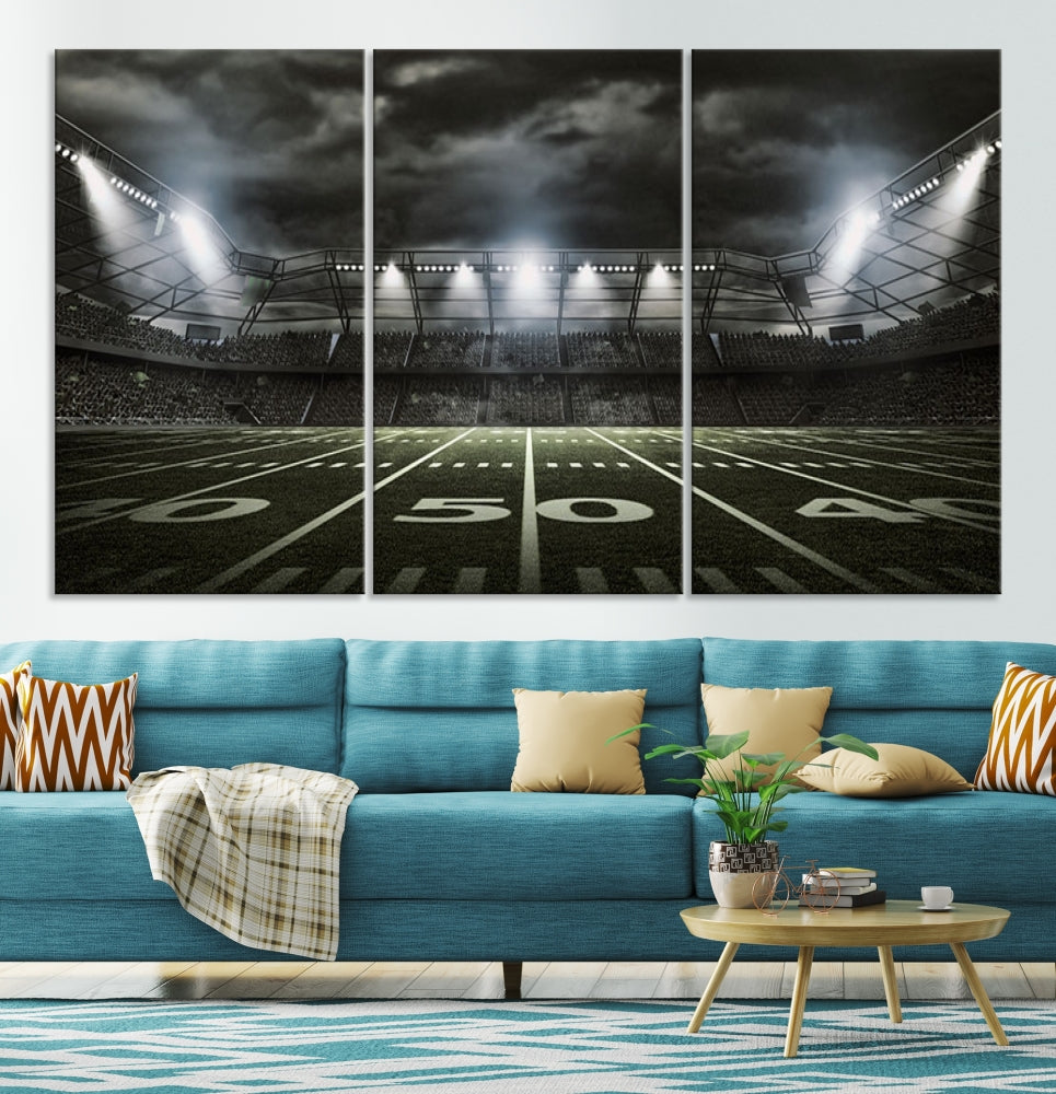 American Football Stadium Wall Art Canvas Print, Stadium Sport Wall Art Print