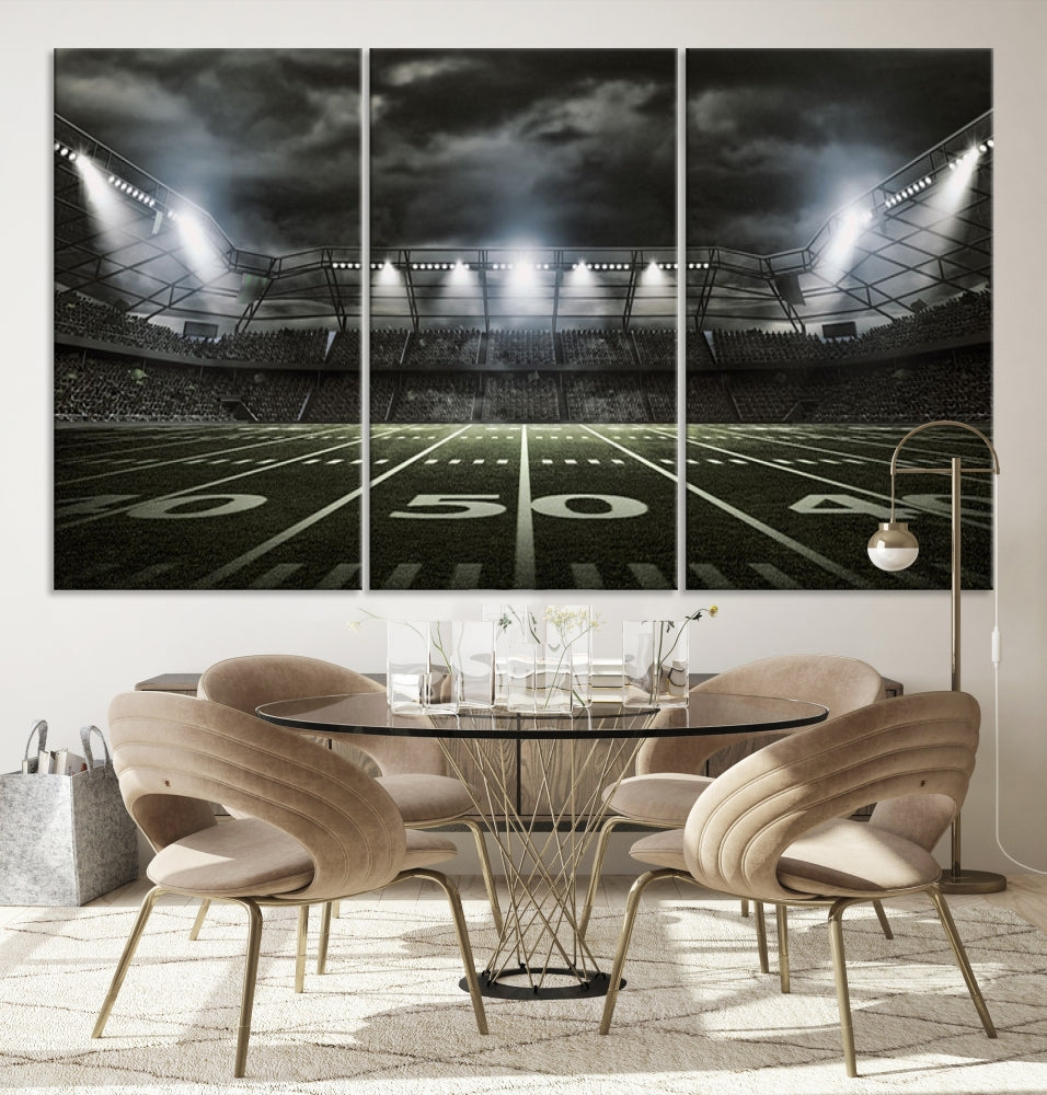 American Football Stadium Wall Art Canvas Print, Stadium Sport Wall Art Print