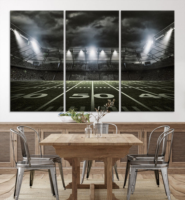 American Football Stadium Wall Art Canvas Print, Stadium Sport Wall Art Print