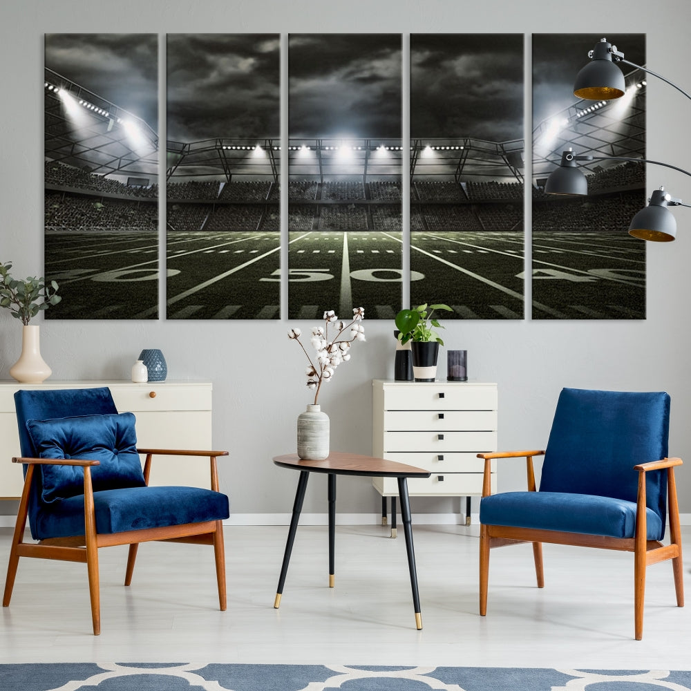 American Football Stadium Wall Art Canvas Print, Stadium Sport Wall Art Print