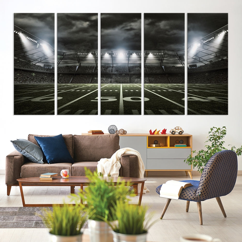 American Football Stadium Wall Art Canvas Print, Stadium Sport Wall Art Print