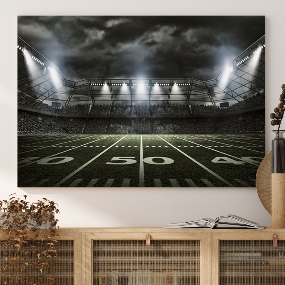 American Football Stadium Wall Art Canvas Print, Stadium Sport Wall Art Print