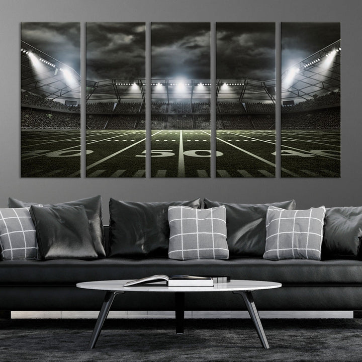 American Football Stadium Wall Art Canvas Print, Stadium Sport Wall Art Print