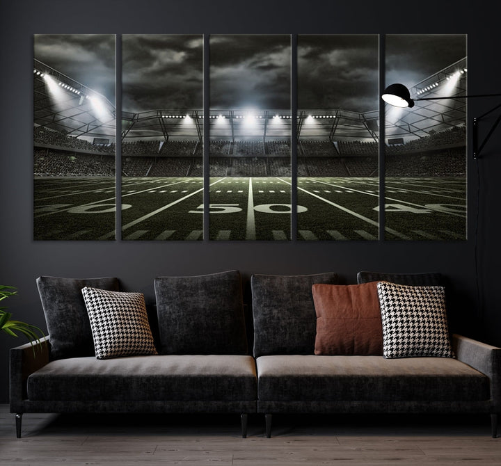 American Football Stadium Wall Art Canvas Print, Stadium Sport Wall Art Print