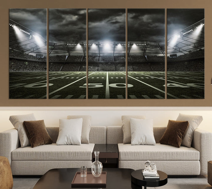 American Football Stadium Wall Art Canvas Print, Stadium Sport Wall Art Print