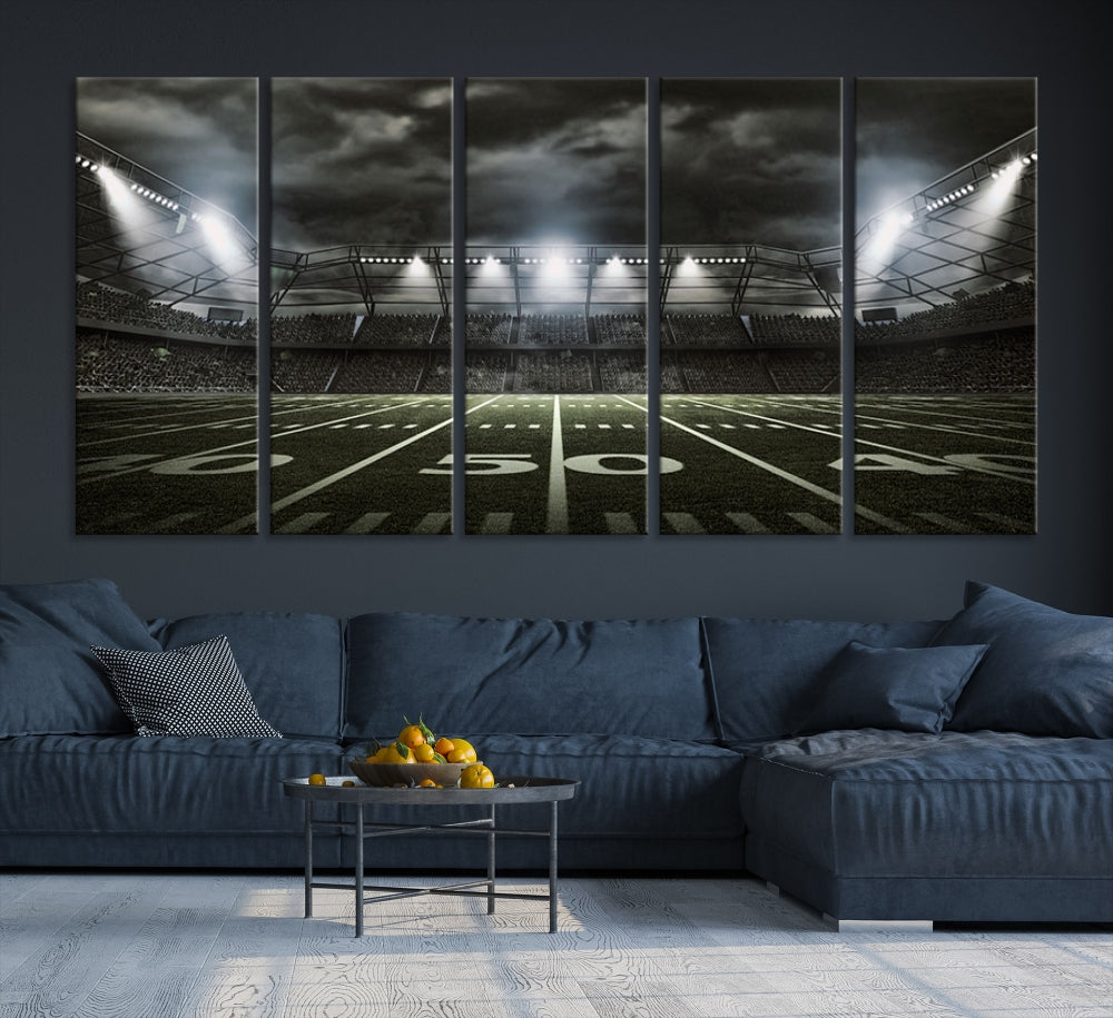 American Football Stadium Wall Art Canvas Print, Stadium Sport Wall Art Print