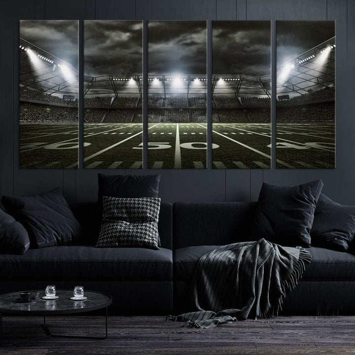 American Football Stadium Wall Art Canvas Print, Stadium Sport Wall Art Print