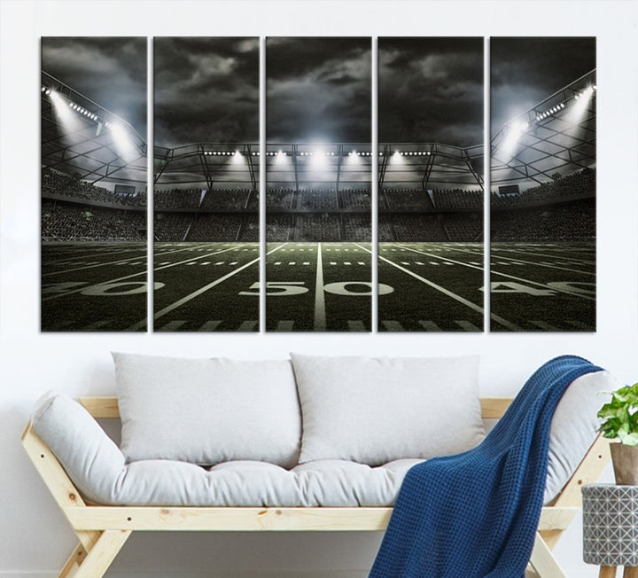 American Football Stadium Wall Art Canvas Print, Stadium Sport Wall Art Print