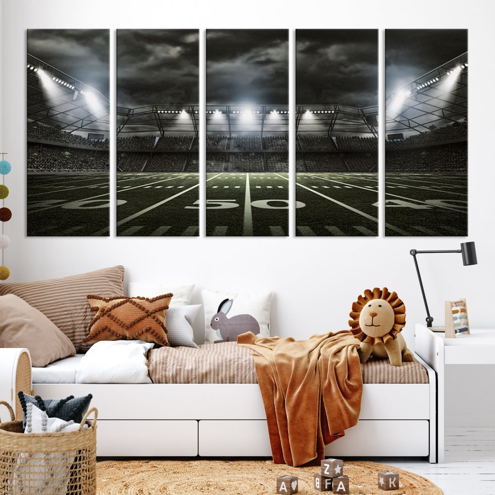 American Football Stadium Wall Art Canvas Print, Stadium Sport Wall Art Print