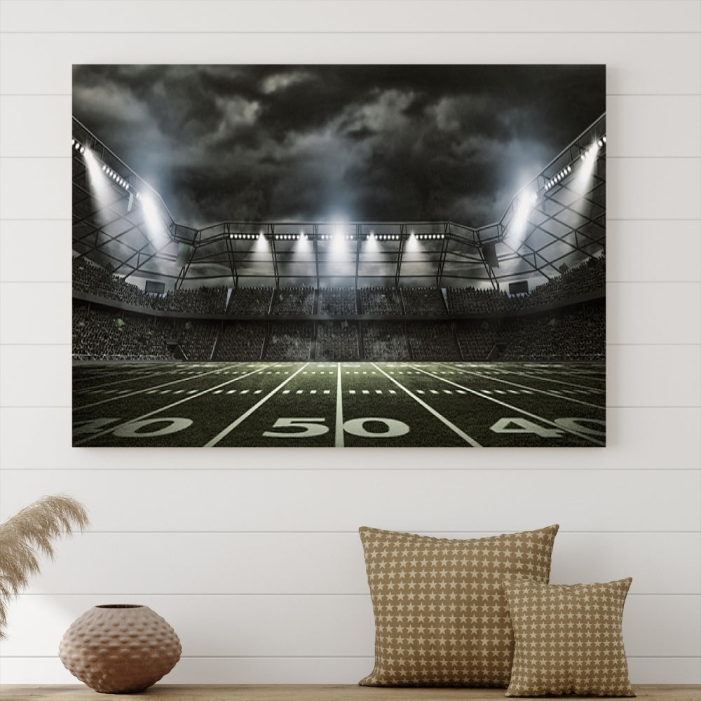 American Football Stadium Wall Art Canvas Print, Stadium Sport Wall Art Print