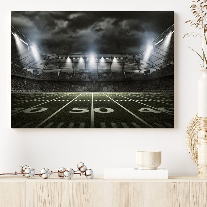 American Football Stadium Wall Art Canvas Print, Stadium Sport Wall Art Print