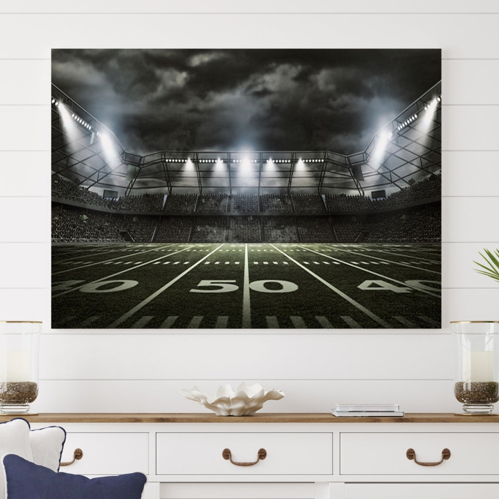 American Football Stadium Wall Art Canvas Print, Stadium Sport Wall Art Print