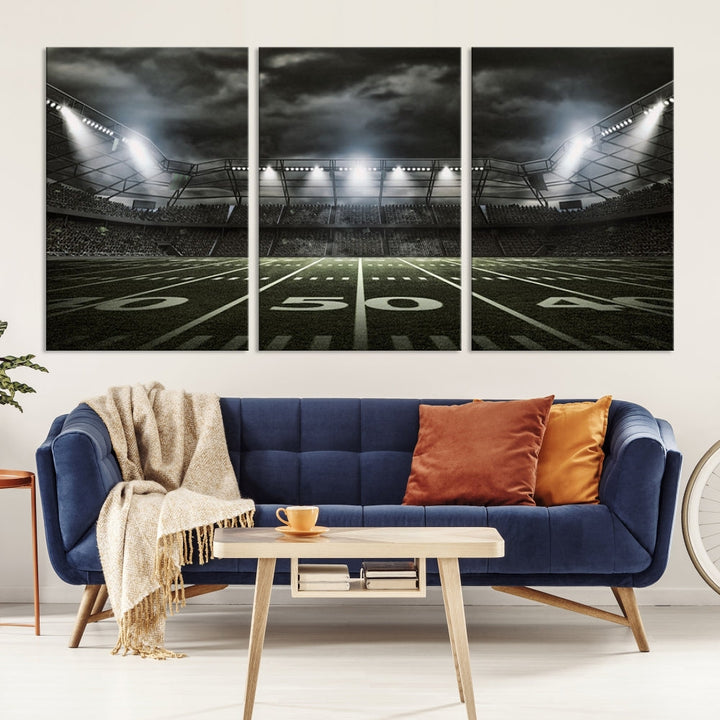 American Football Stadium Wall Art Canvas Print, Stadium Sport Wall Art Print