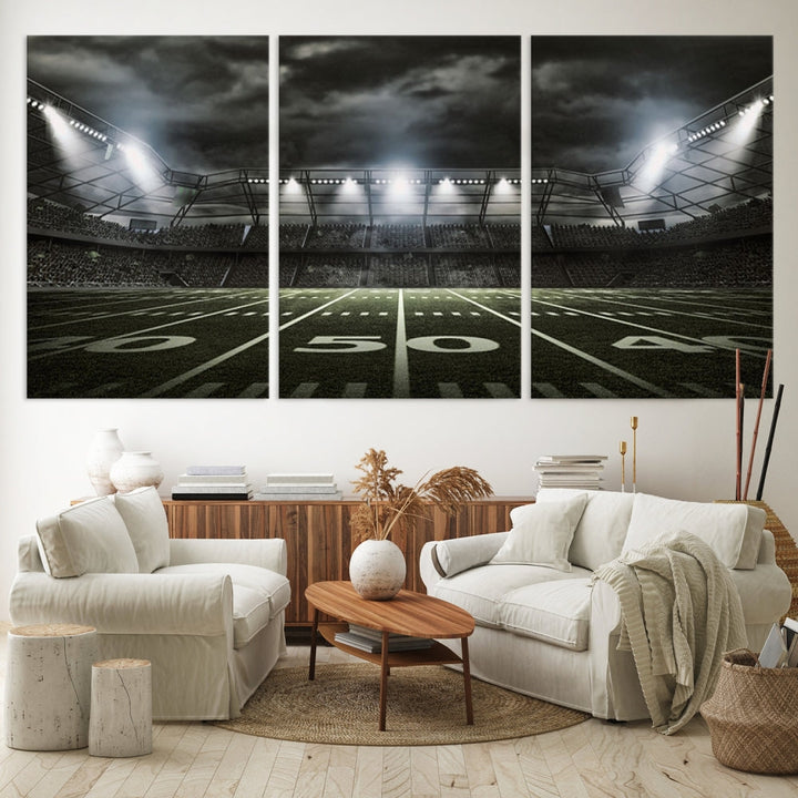 American Football Stadium Wall Art Canvas Print, Stadium Sport Wall Art Print