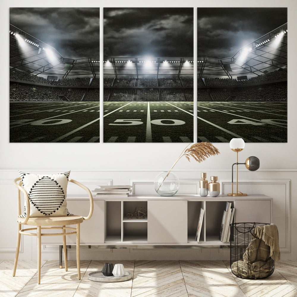 American Football Stadium Wall Art Canvas Print, Stadium Sport Wall Art Print