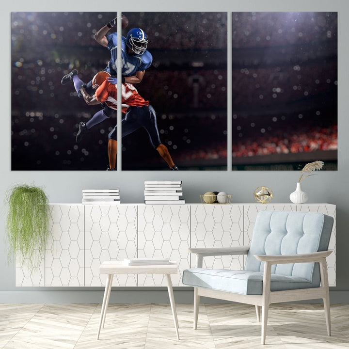 American Football Wall Art Canvas Print, Stadium Sport Wall Art Print