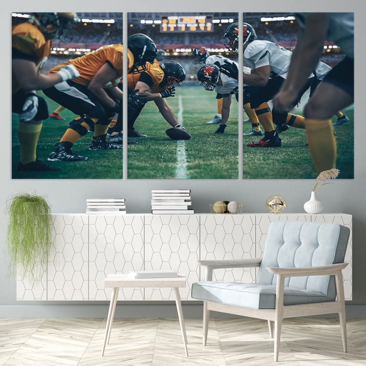 American Football Wall Art Canvas Print, Stadium Sport Wall Art Print