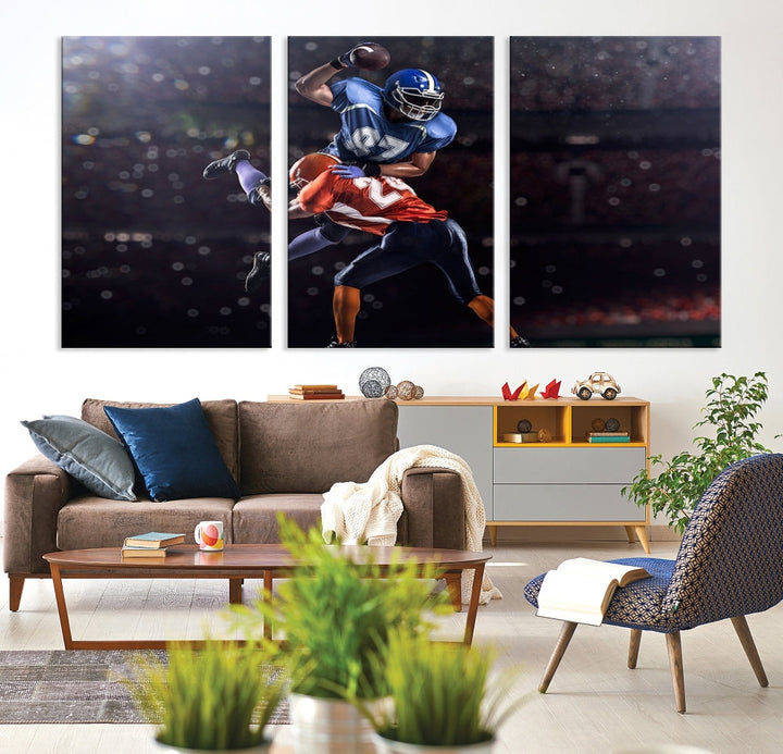 American Football Wall Art Canvas Print, Stadium Sport Wall Art Print