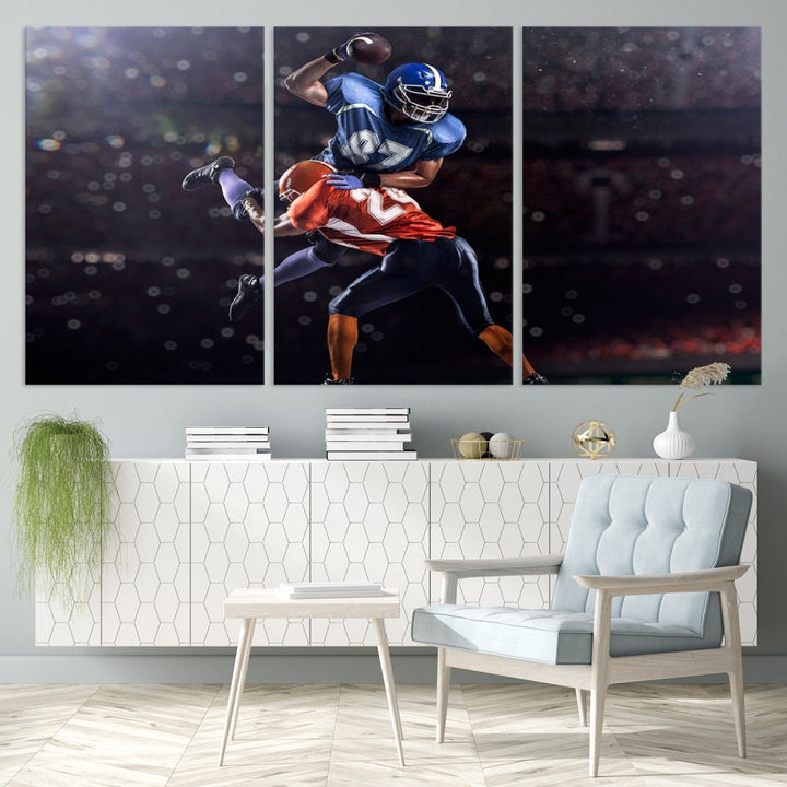 American Football Wall Art Canvas Print, Stadium Sport Wall Art Print