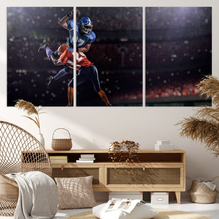 American Football Wall Art Canvas Print, Stadium Sport Wall Art Print