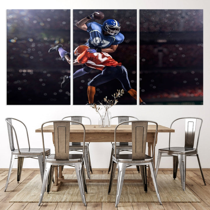 American Football Wall Art Canvas Print, Stadium Sport Wall Art Print