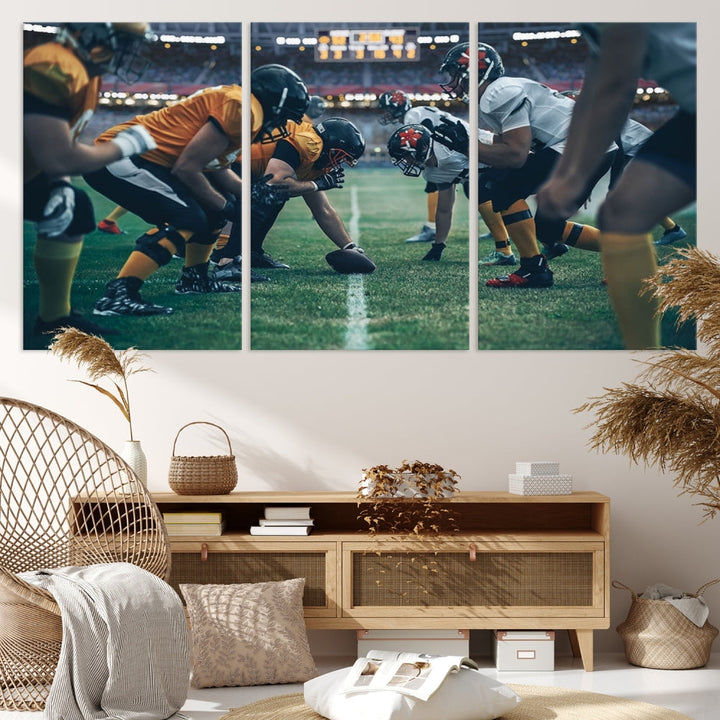 American Football Wall Art Canvas Print, Stadium Sport Wall Art Print