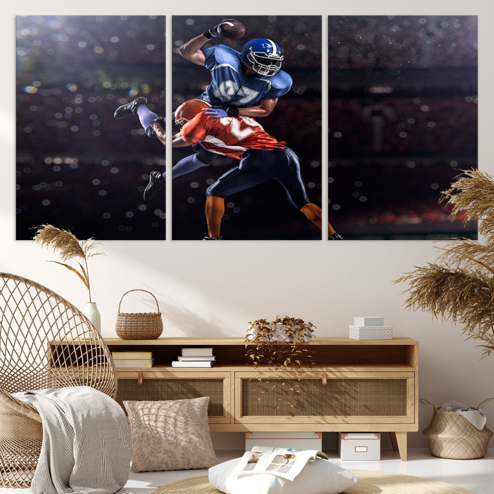 American Football Wall Art Canvas Print, Stadium Sport Wall Art Print