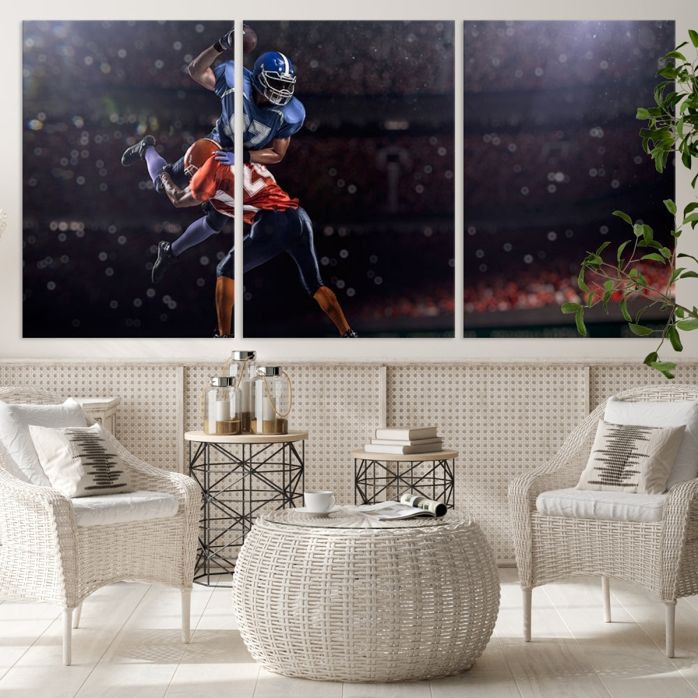 American Football Wall Art Canvas Print, Stadium Sport Wall Art Print