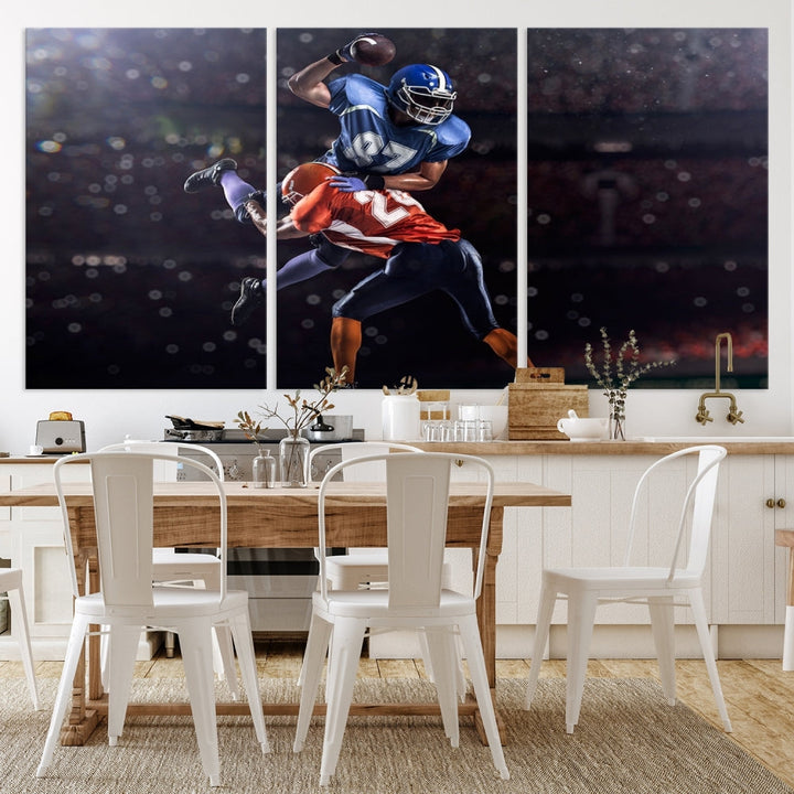 American Football Wall Art Canvas Print, Stadium Sport Wall Art Print