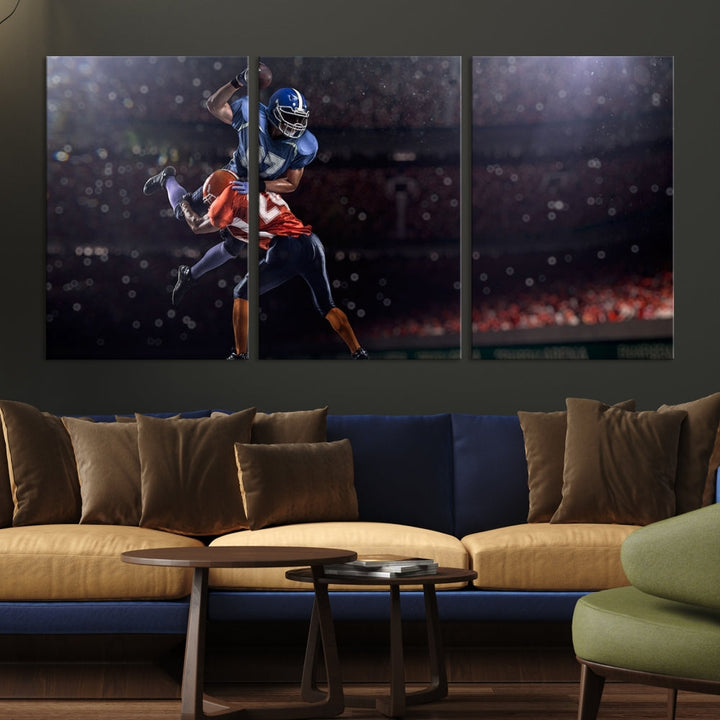 American Football Wall Art Canvas Print, Stadium Sport Wall Art Print