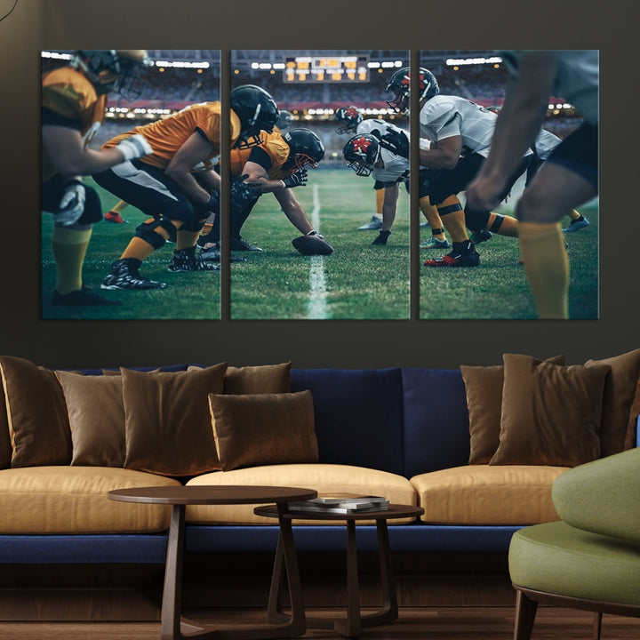 American Football Wall Art Canvas Print, Stadium Sport Wall Art Print