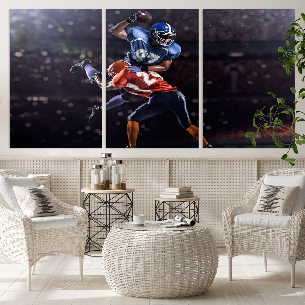 American Football Wall Art Canvas Print, Stadium Sport Wall Art Print