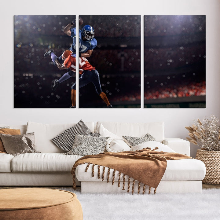 American Football Wall Art Canvas Print, Stadium Sport Wall Art Print