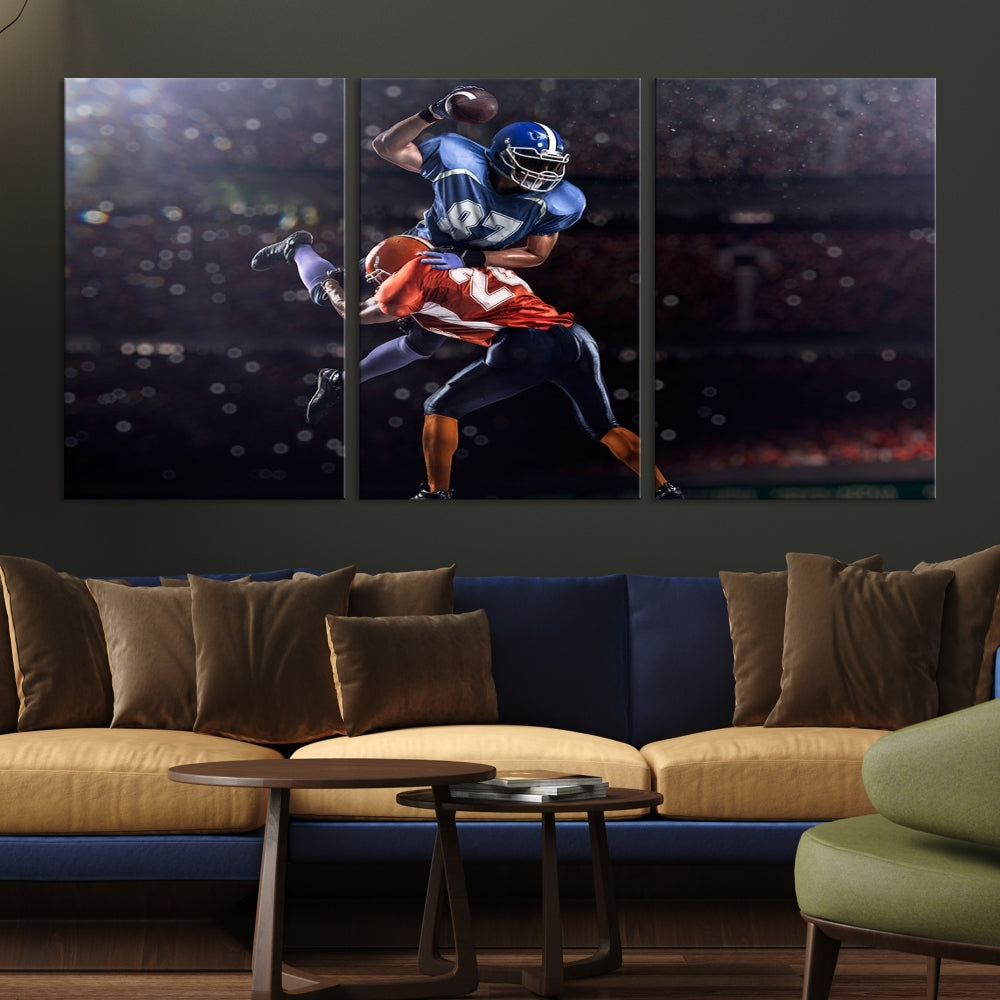 American Football Wall Art Canvas Print, Stadium Sport Wall Art Print