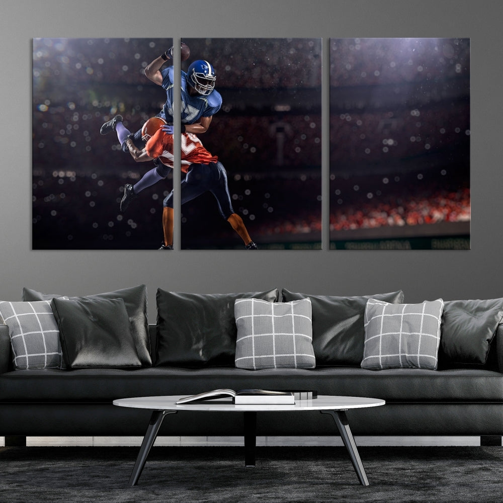 American Football Wall Art Canvas Print, Stadium Sport Wall Art Print