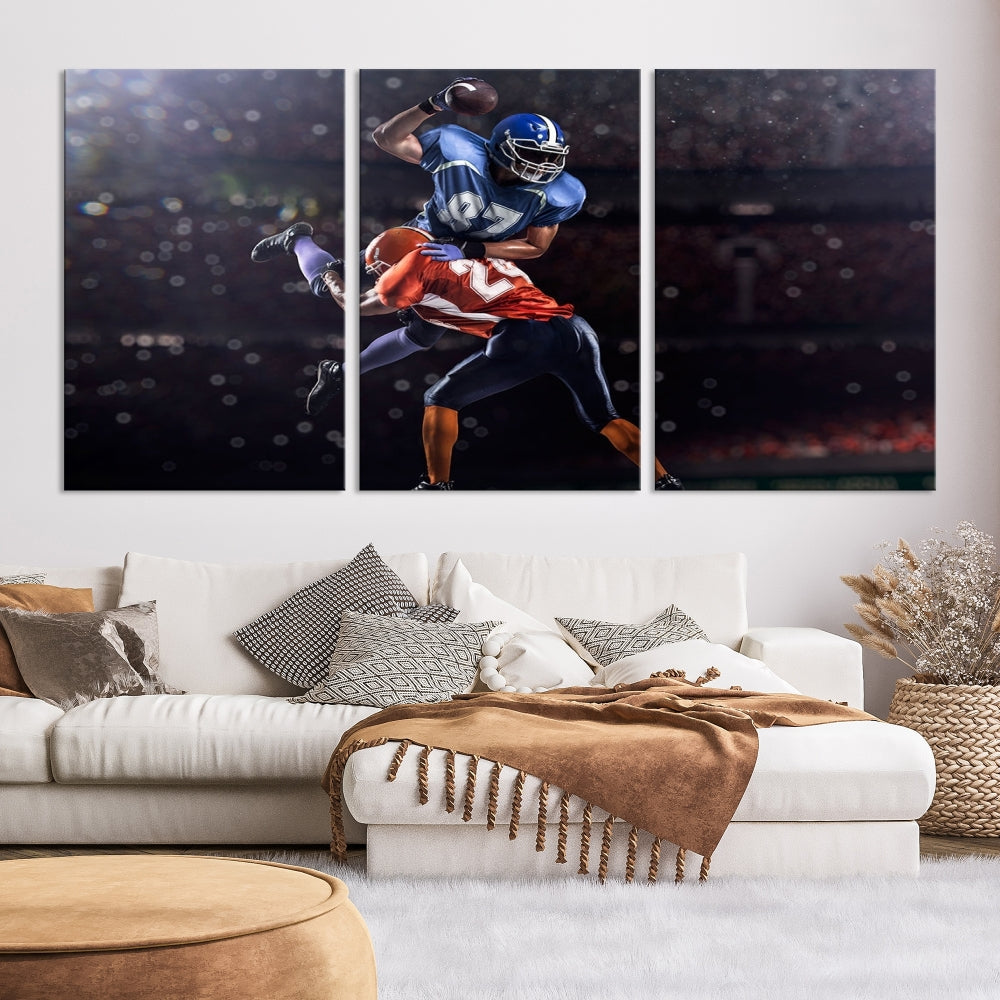 American Football Wall Art Canvas Print, Stadium Sport Wall Art Print